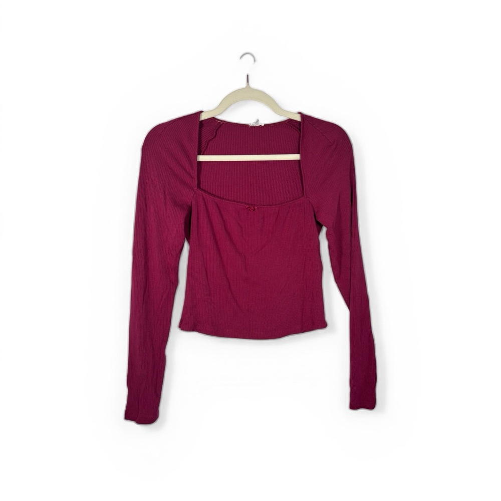 Garage Burgundy Long Sleeve Women's Top size small